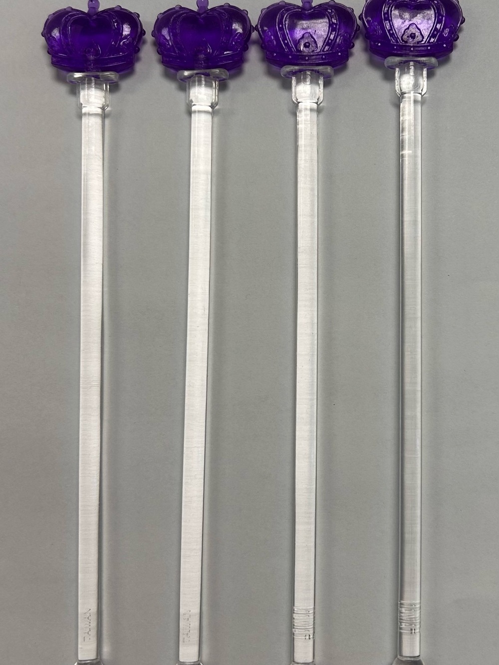 Vintage Crown Royal Cocktail Swizzle Sticks Drink Beverage Stirrers Set/4 Purple